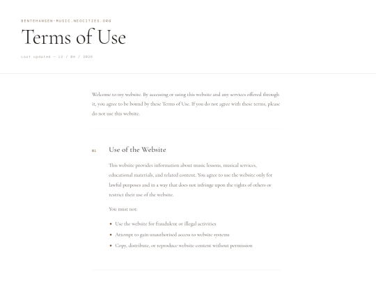terms screenshot
