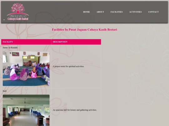 facilities screenshot
