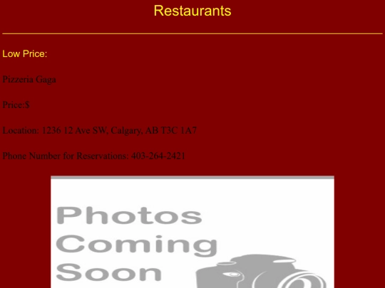 Restaurants screenshot