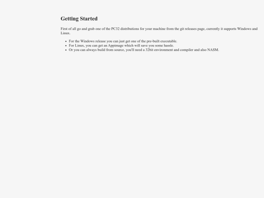 PC32_getting_started screenshot