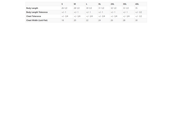 1301sizechart screenshot