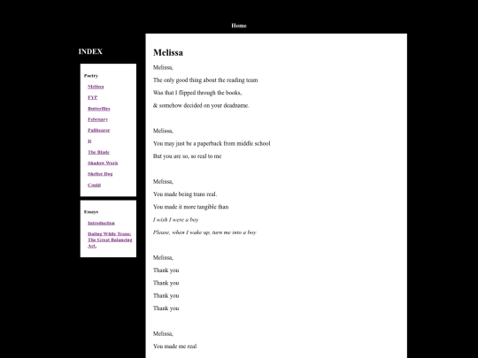 Poems/Melissa screenshot