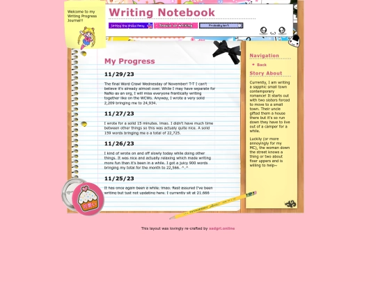 nanowrimo2023 screenshot