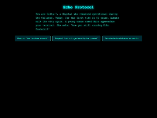 branching narratives/echoprotocol screenshot