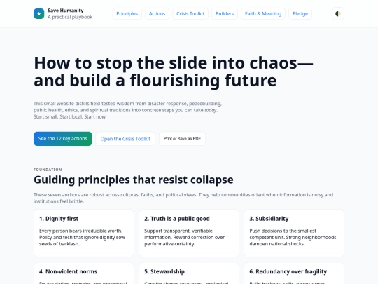 mini websites/save_humanity_mini_website_single_file screenshot