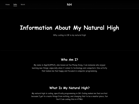 info screenshot