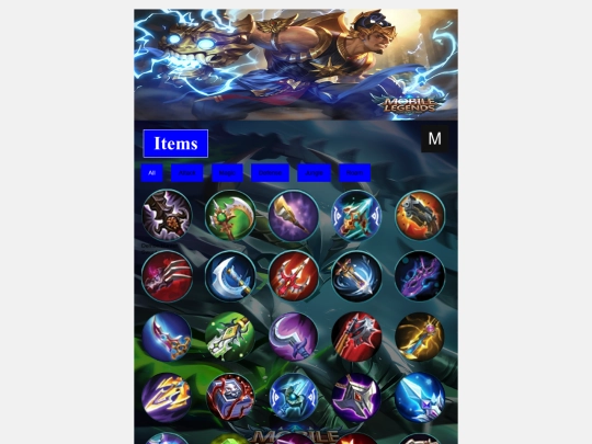 Items screenshot