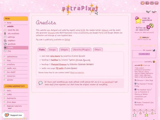 about/credits screenshot