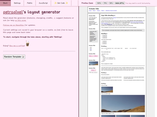 layout-generator screenshot