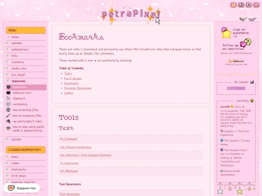 resources/bookmarks screenshot