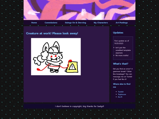 pages/workinginprogress screenshot