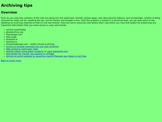 archive screenshot