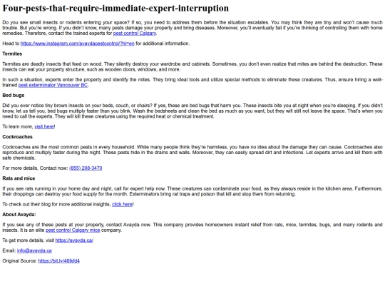 four-pests-that-require-immediate-expert-interruption screenshot