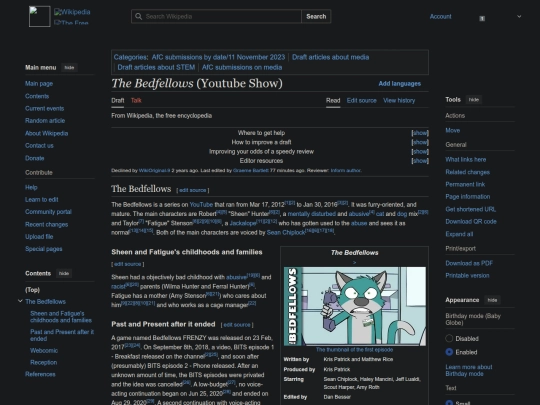 bedfellows-fan-wiki/The_Bedfellows screenshot