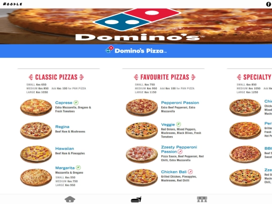 restaurants/domino screenshot
