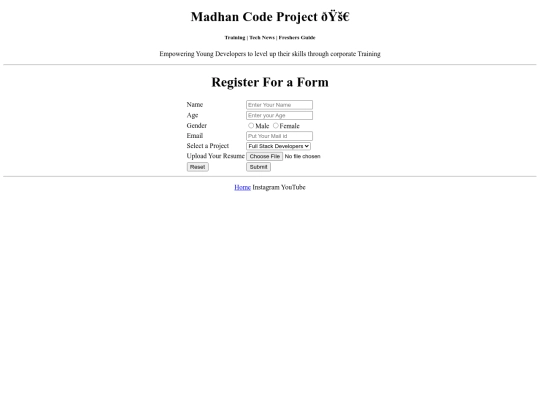 First Project/register screenshot