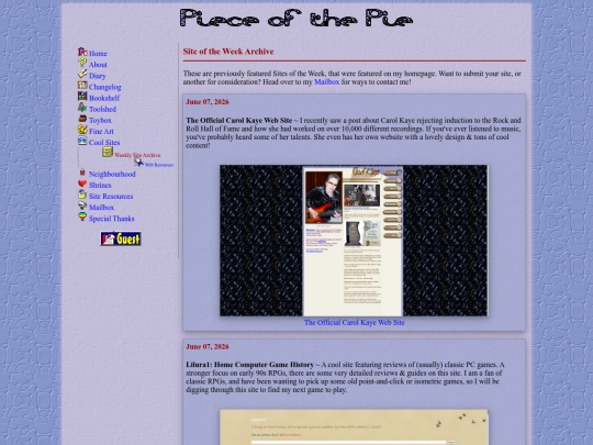 weekly_sites screenshot