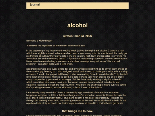 journal/alcohol screenshot