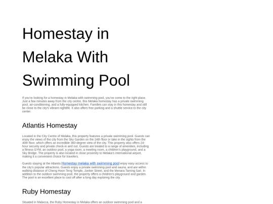 Homestaymelakawithswimmingpool screenshot