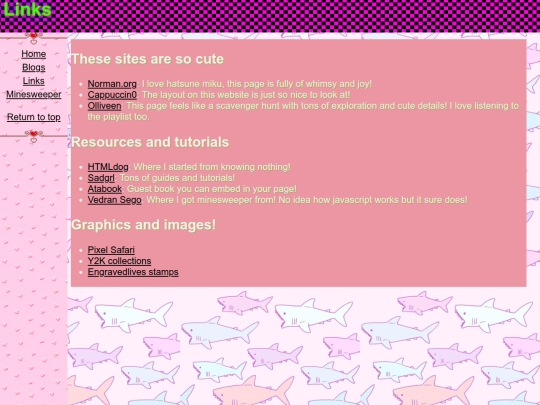links screenshot