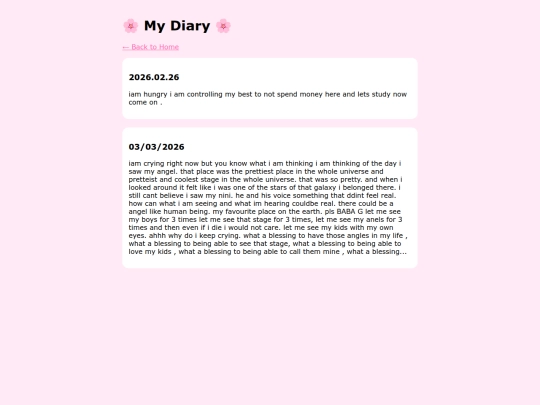 diary screenshot
