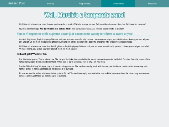 components screenshot