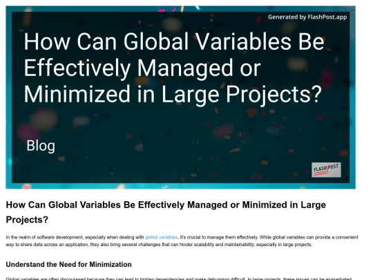 how-can-global-variables-be-effectively-managed-or-minimized-in-large-projects screenshot