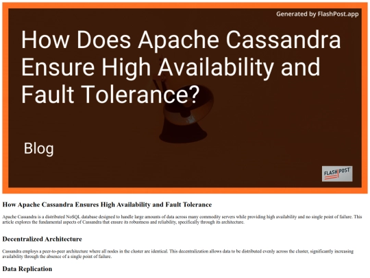 how-does-apache-cassandra-ensure-high-availability-and-fault-tolerance screenshot