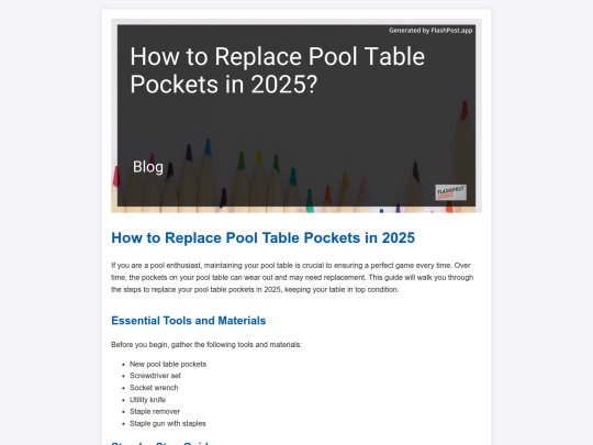 how-to-replace-pool-table-pockets-in-2025 screenshot