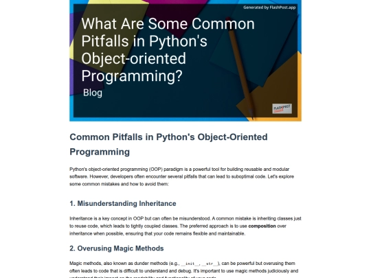 what-are-some-common-pitfalls-in-python-s-object-oriented-programming screenshot