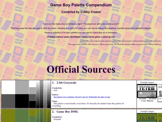 palettes screenshot