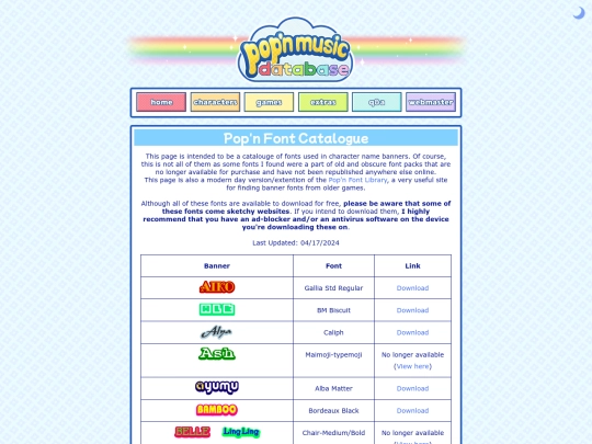 fonts screenshot