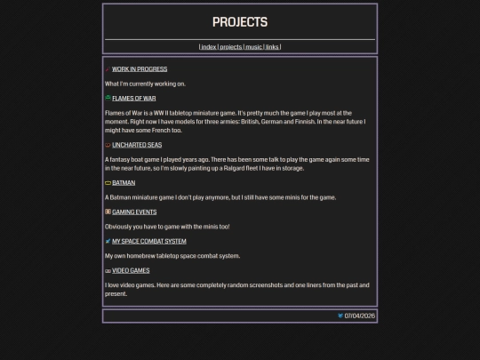 projects screenshot