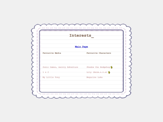 Interests screenshot