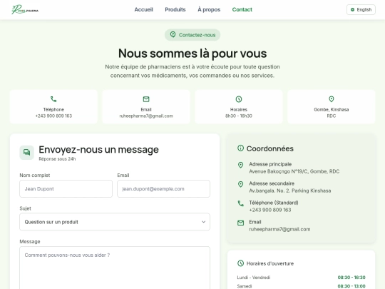 pages/contact screenshot