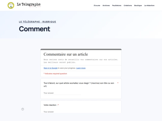 Rubriques/Comment screenshot