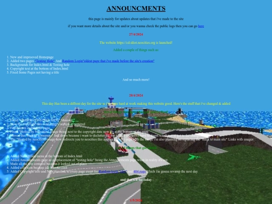 Announcments screenshot