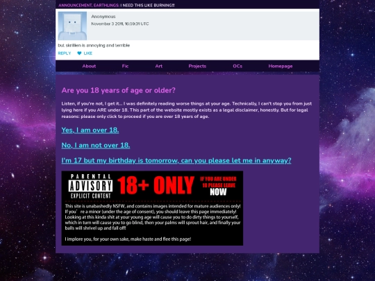 Fic/18plus screenshot