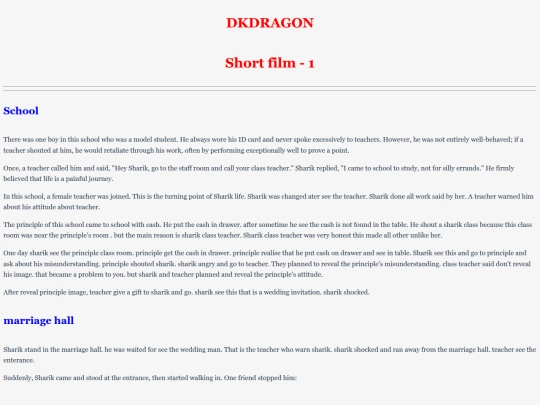 Indhtml/Story /Short film/pj short film  screenshot