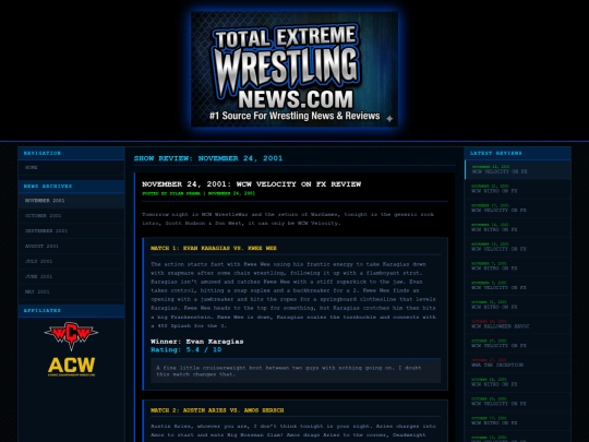 TEWNews/tewn112401velocity screenshot