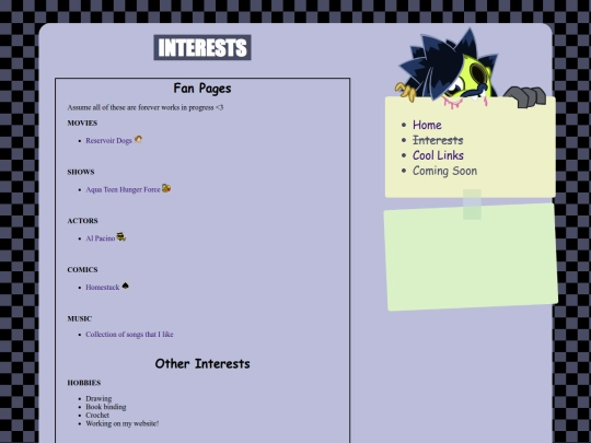 Interests screenshot