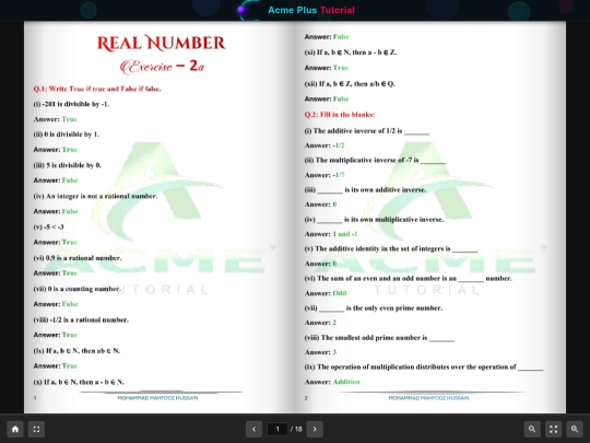 Class IX/Maths/Ex_2a_Real_Number/viewer screenshot
