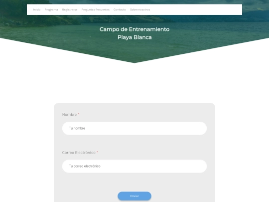 pages/contacto screenshot