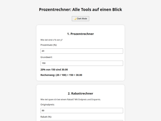 blogging/prozentrechner screenshot