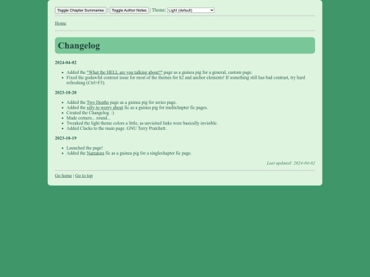 changelog screenshot