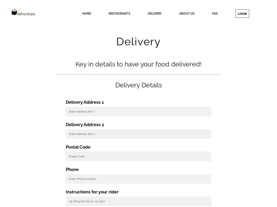 Delivery screenshot