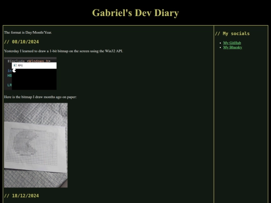 dev/diary screenshot