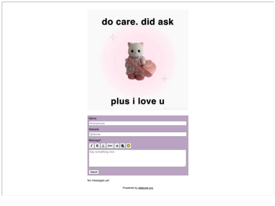 guestbook screenshot