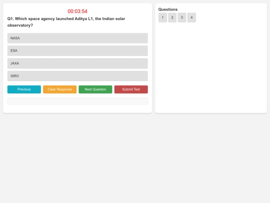 UPSC Memory Quiz/Test screenshot
