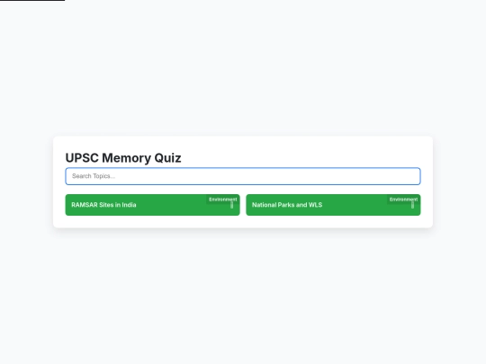 UPSC Memory Quiz/Test2 screenshot